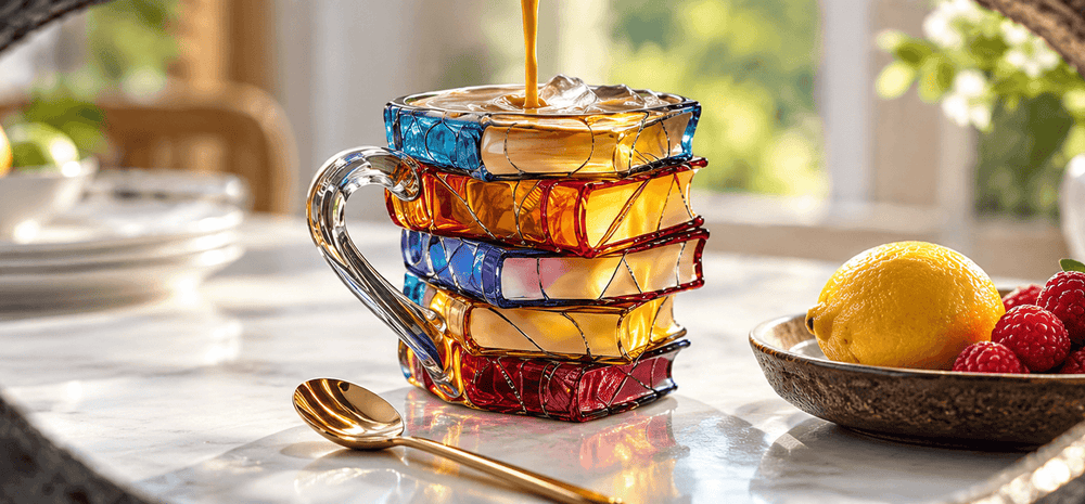 STORYSTEEP™ 3D Book Mug — Hand-Painted Stacked Books Ceramic Mug & Book Lover's Keepsake