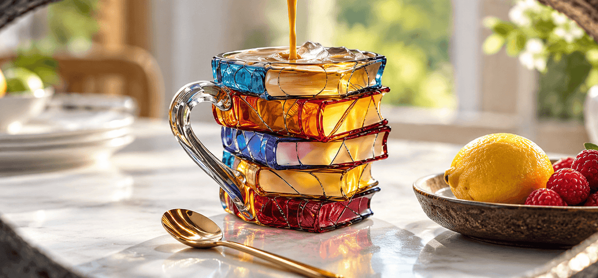 STORYSTEEP™ 3D Book Mug — Hand-Painted Stacked Books Ceramic Mug & Book Lover's Keepsake
